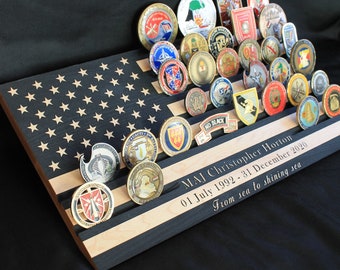 US Flag Challenge Coin Holder - Black Ops Edition