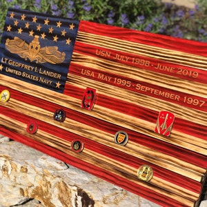 Rustic US Flag - Challenge Coin Holder