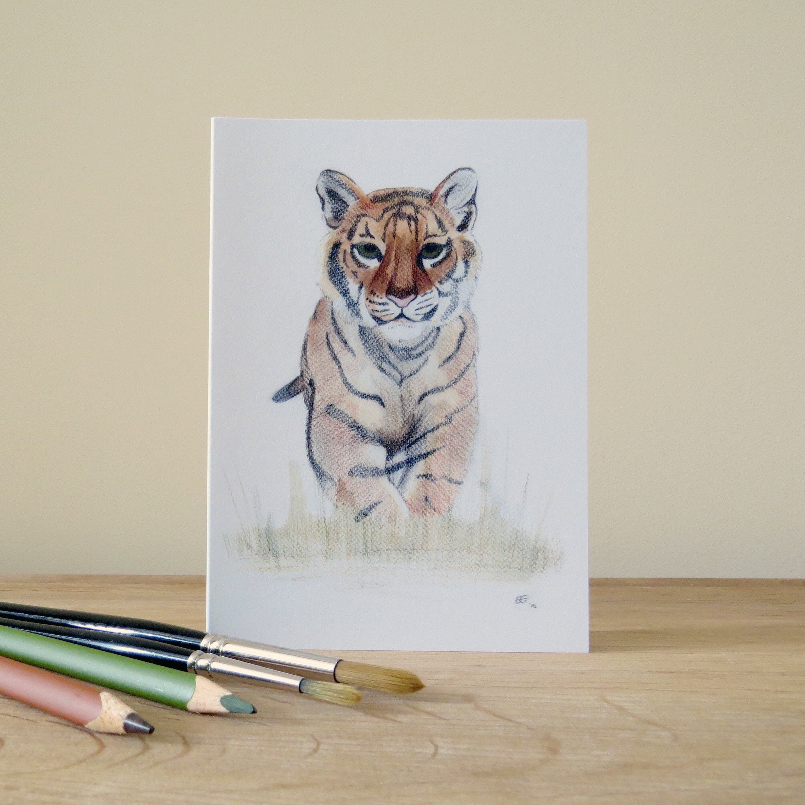 Wild Animal Greetings Card / Print from an Original Etsy.de