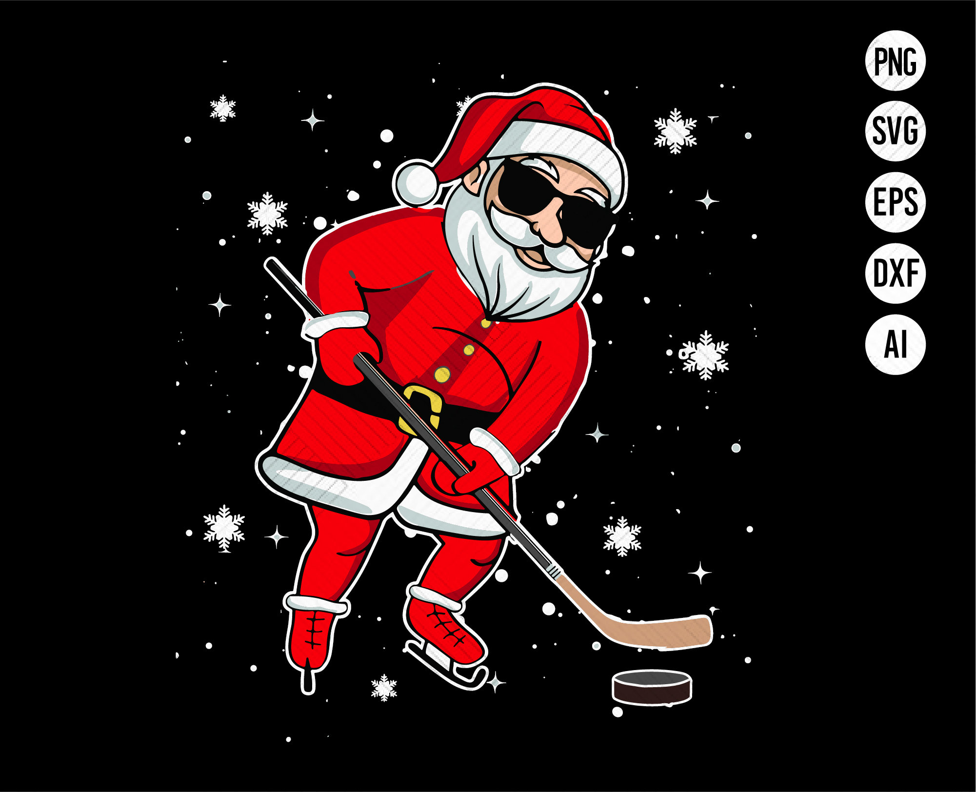 Hockey Christmas Present Labels Santa