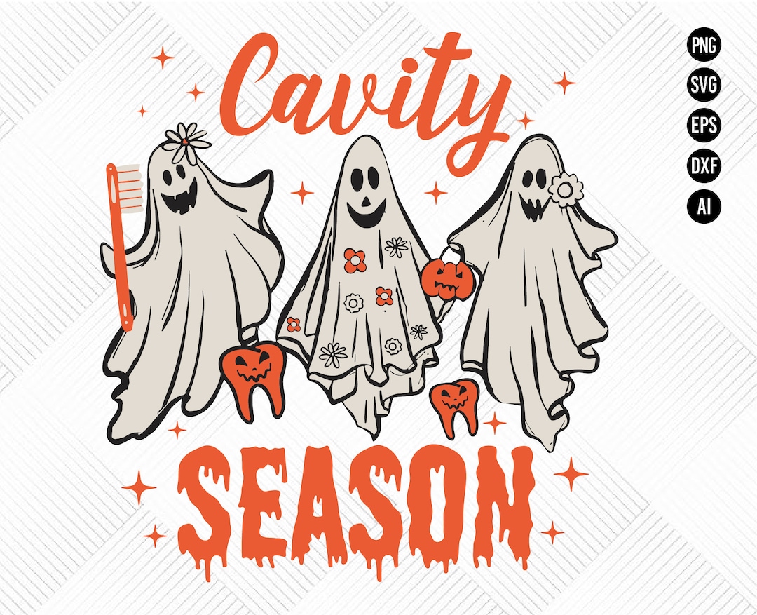 Cavity Season Halloween Svg Funny Dental Ghosts and - Etsy