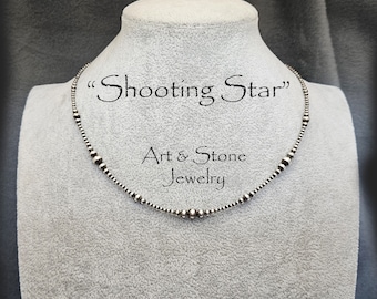 Southwestern Oxidized Sterling Silver Necklace, "Shooting Star"