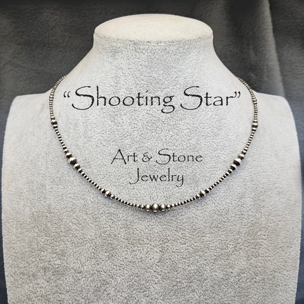 Southwestern Oxidized Sterling Silver Necklace, "Shooting Star"