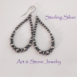 Stunning Southwestern Oxidized Sterling Silver Earrings "Margharita"