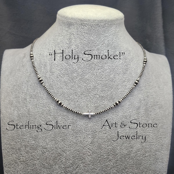 Southwestern Oxidized Sterling Silver Necklace, "Holy Smoke"