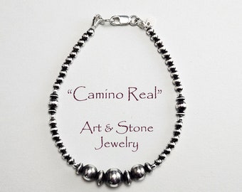 Southwester Oxidized Silver Stacking Bracelet, "Camino Real"