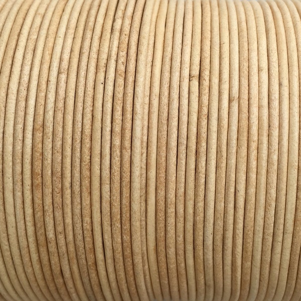 1.5mm leather cord premium leather natural rawhide round cord leather lace by the yard jewelry beading bracelet supplies USA Seller