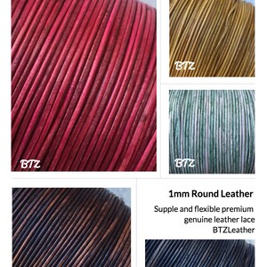 1mm Genuine leather cord 1yard 5yard 10yard 15yard leather lace By The Yard round leather string natural dye cord