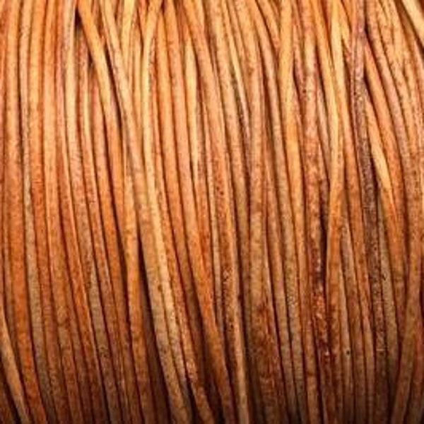 1mm 1.5mm 2mm premium leather cord natural dye tan round cord leather lace jewelry accessories beading necklaces supplies SR 11