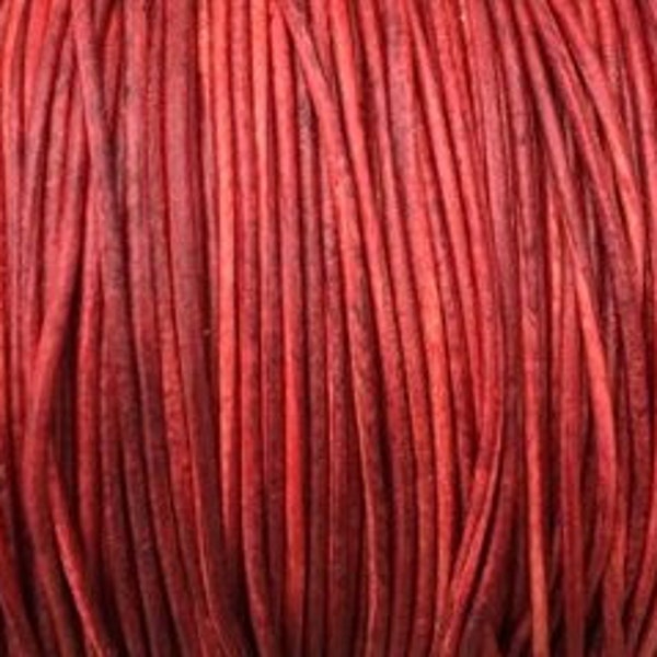 1mm 1.5mm 2mm premium leather cord antique dark cherry round cord leather lace accessories jewelry beading necklaces supplies USA Seller