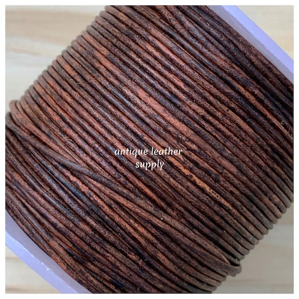 0.5mm leather cord premium quality round leather antique brown leather distressed brown supple .5 mm Thin leather lace R16.1