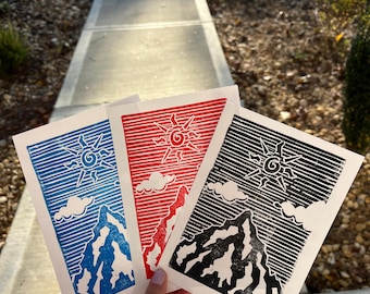 5x7 Mystic Mountain Original Print