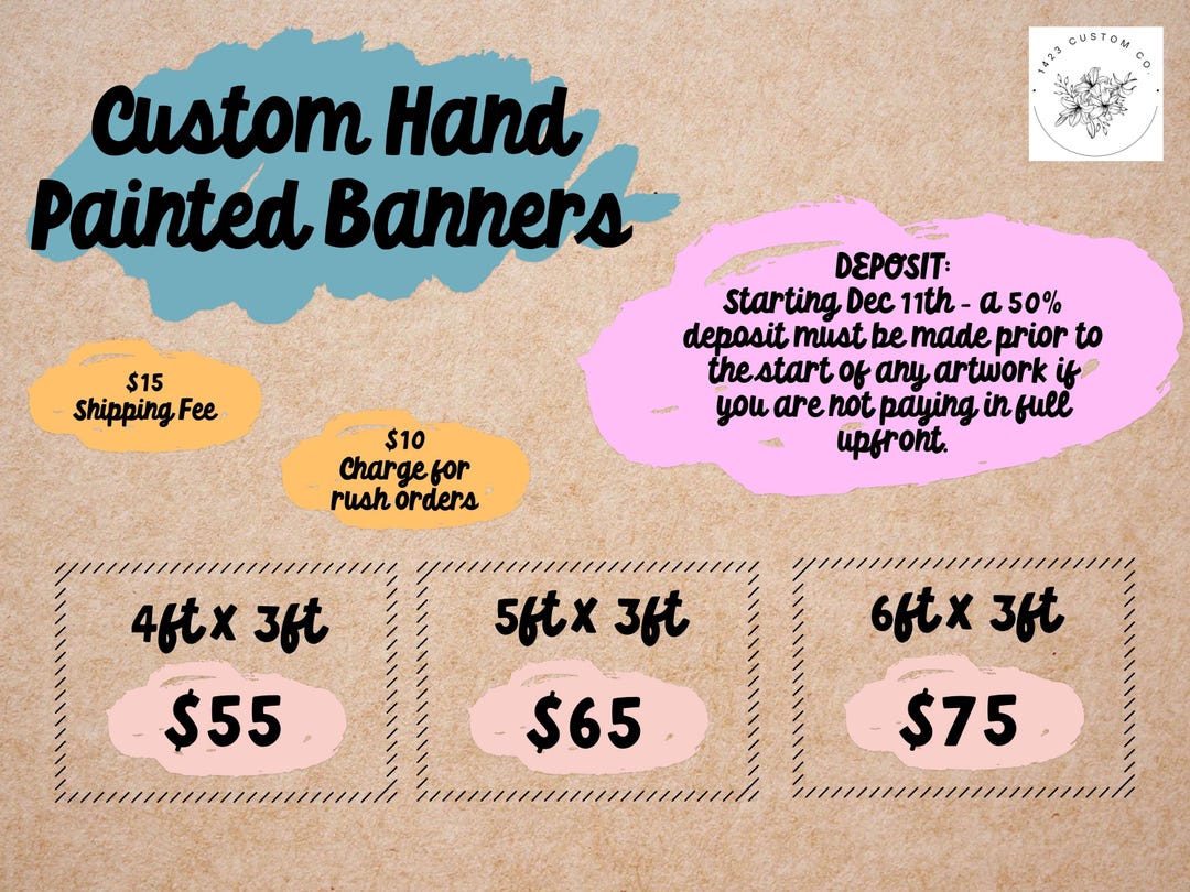 Banner With Hand Custom Hand Painted Banners - Etsy