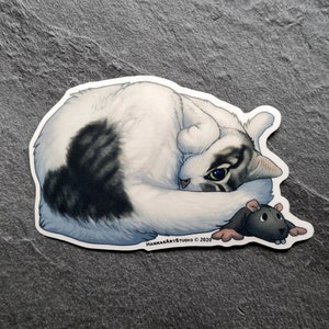 Heartbun - Adesivo de vinil || Fofo, Gato, Animal, Rato, Pelúcia