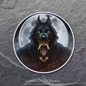 Bad Moon - Vinyl Sticker || Halloween, Werewolf, Monster, Lycanthrope, Scary