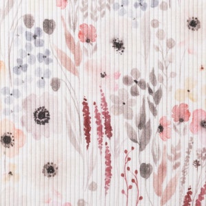 Rib jersey Mia, rib jersey, summery floral design, Swafing - three different colors