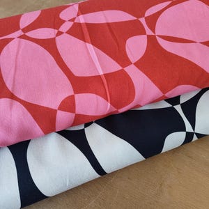 Dress fabric, lightweight viscose, sold by the meter, graphic pattern