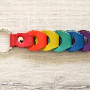 Rainbow leather keychain. Only Express Shipping