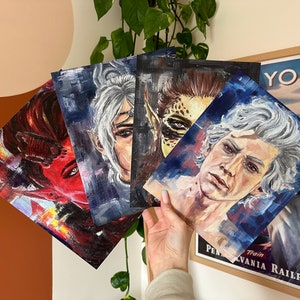 PARTY BUNDLE Art Prints | Baldurs Gate 3 | Astarion, Lae&#39;zel, Karlach, Shadowheart, Gale | Oil Painting Art Prints