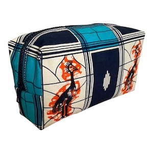 grande trousse de toilette en tissu wax/toilet bag in wax, vanity trousse de voyage panier en wax trousse de maquillage Ankara trousse école