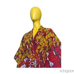 Veste légère, kimono en tissu africain pur coton, manteau léger africain, veste kimono en coton, cardigan en tissu wax africain, veste pareo image 3