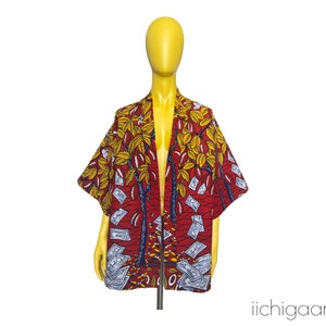 Veste légère, kimono en tissu africain pur coton, manteau léger africain, veste kimono en coton, cardigan en tissu wax africain, veste pareo image 7