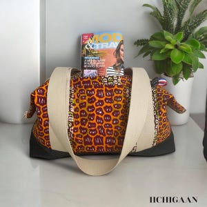 African wax print travel bag, large weekend bag, African wax print travel bag, diaper bag, denim jeans bag, handmade bag, gift idea