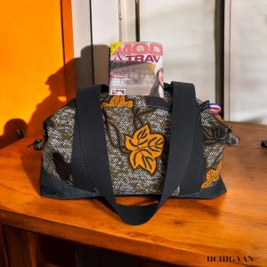 African wax print travel bag ethnic changing bag weekend bag large Ankara travel bag handmade gift idea denim jeans bag