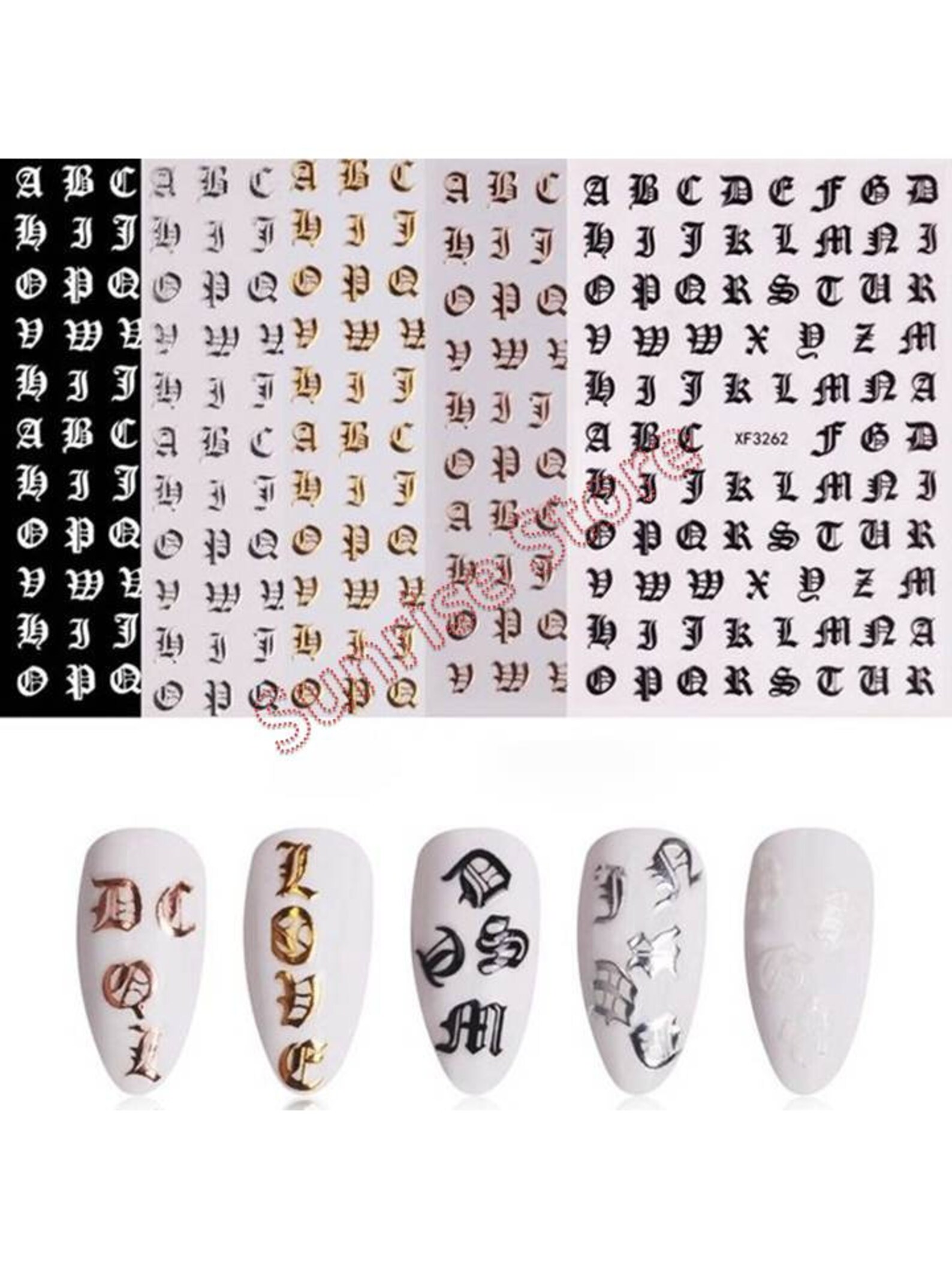 3D Nail Art Sticker Alphabet Carta DIY Manicura Etsy