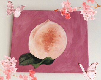 Cute aesthetic peach painting