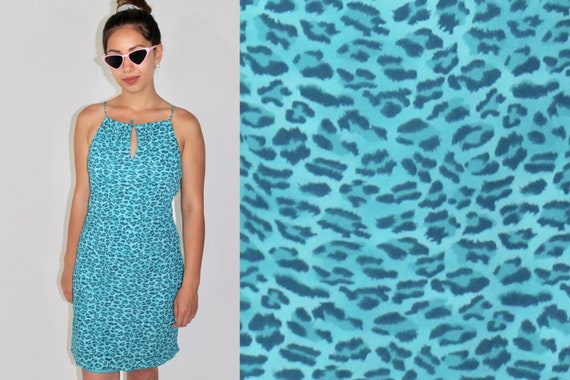 aqua leopard dress