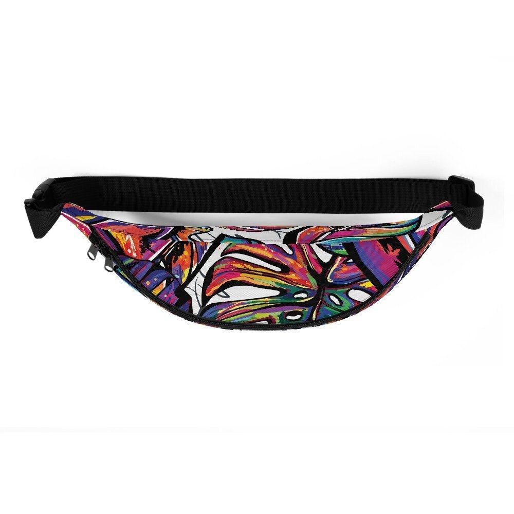 Hand Painted Tropical Leaves Fanny Pack