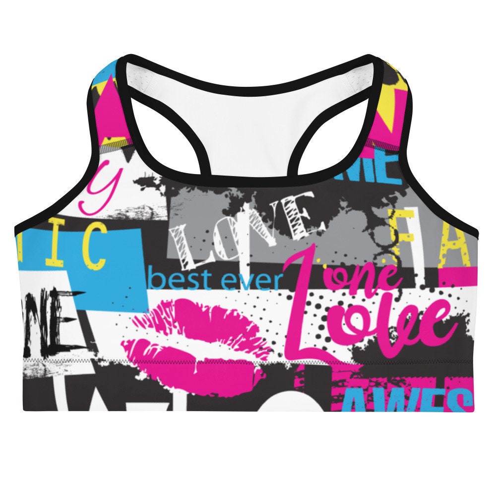 Pop Art All-over Print Sports Bra Workout Bras Yoga Set - Etsy