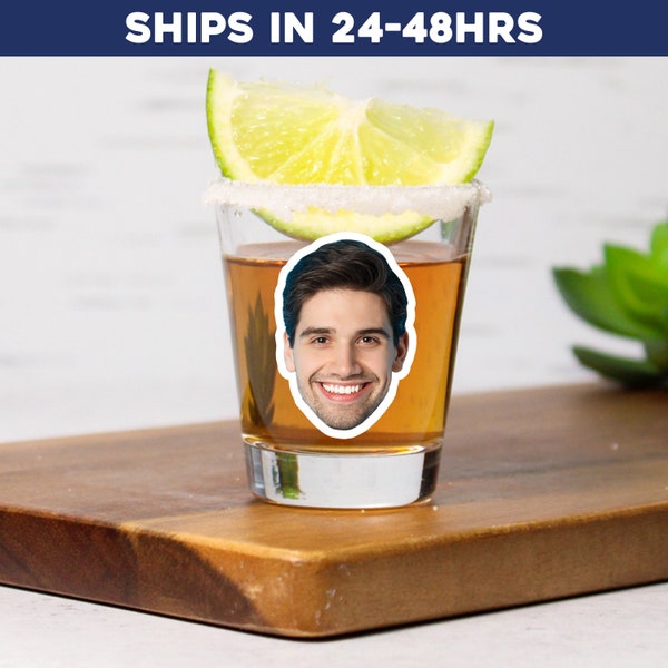 Shot glasses with faces on them, Customized shot glasses with faces, Bachelorette groom favors, Grooms face shot glasses, Custom groom favor