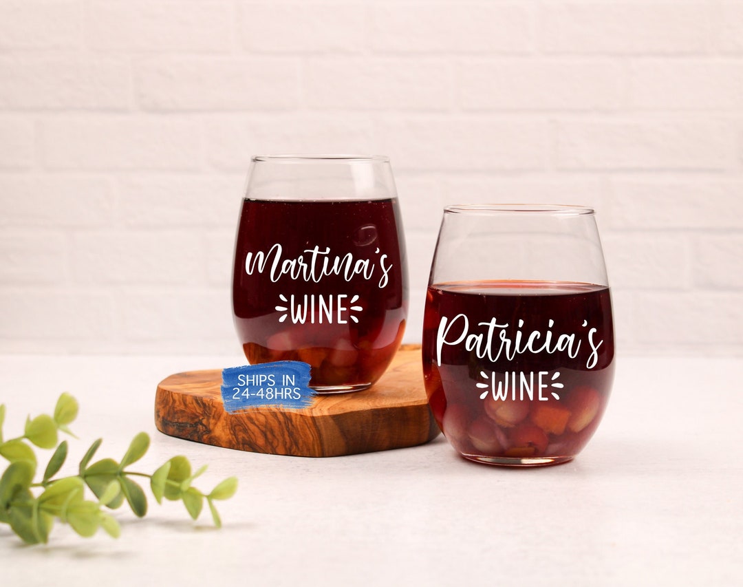 Personalized Wine Glass With Names, Bachelorette Party Favors, Wine