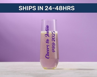 Personalized Wedding Flute – Custom Text Glass Toast for Bride, Groom & Events