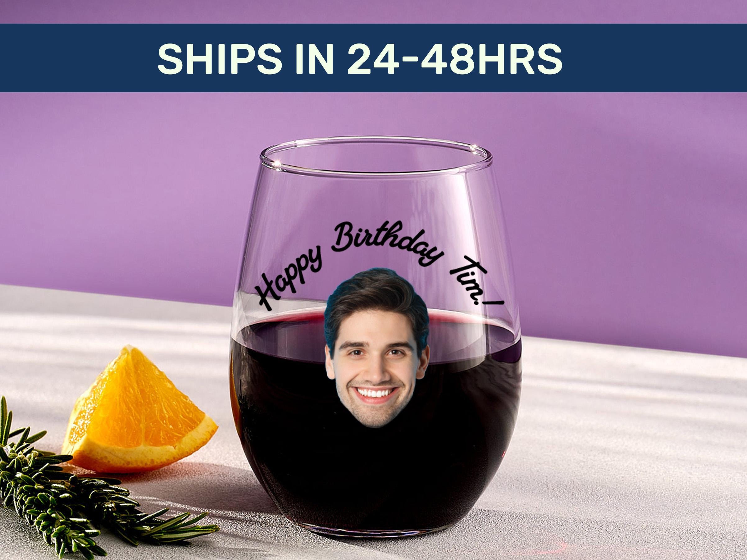 Custom wine glass with face on it, Personalized wine glass, Custom wine glass with picture, Wine glass with saying, Custom birthday gifts