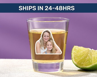 Custom Shot Glass | Personalized Birthday Party Favor, Funny Face Gift for Celebrations
