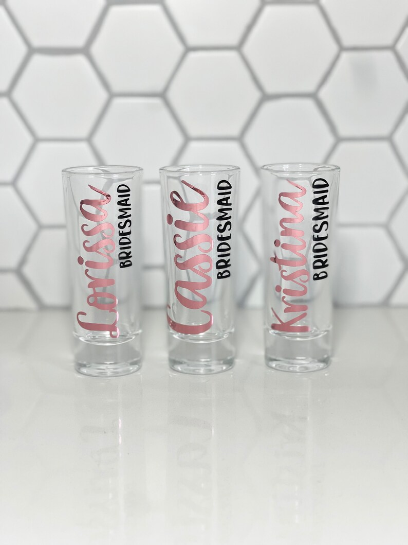 Bridesmaid Shot Glasses Bachelorette Shot Glasses Bridesmaid Etsy