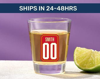 Sports Jersey Badge - Personalized Shot Glass