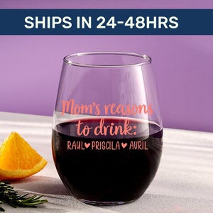Copa de vino para el día de la madre, regalo para mamá de la hija, regalo para mamá del hijo, regalo para mamá de los niños, regalo para mamá del esposo