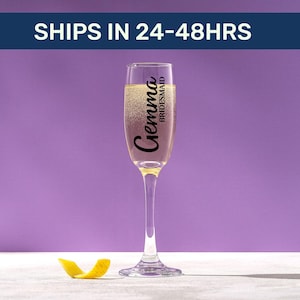 Personalized Bridesmaid Champagne Flute: Bachelorette Party Favor