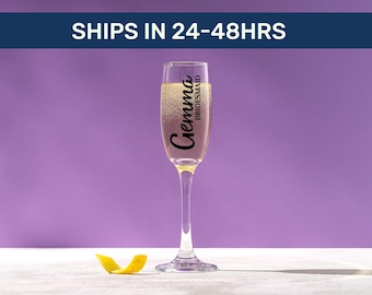 Personalized Bridesmaid Champagne Flute: Bachelorette Party Favor