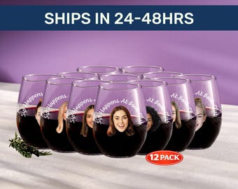 Book Club Stemless Wine Glasses – 12 Pack – Sip Happens Hosting Set