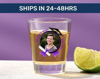 Custom Graduation Shot Glass: Class of 2024 Photo Gift