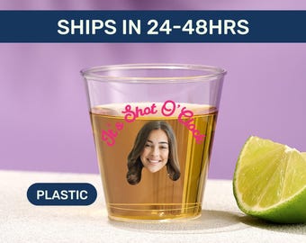 Personalized Plastic Shot Glass – 10 Pack Custom Text and Image
