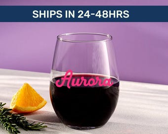 Personalized Wine Glasses, Personalized Wine Glass, Wine Glass with name, Wine glass Diagonally, Custom wine glass, Custom Glass