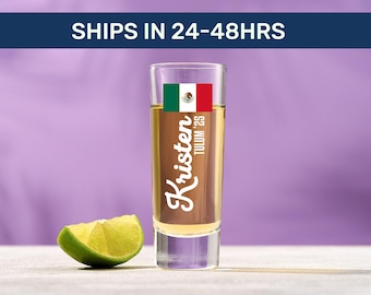 Personalized Vacation Shooter Shot Glasses | Custom Travel Gifts, Beach Party Favors