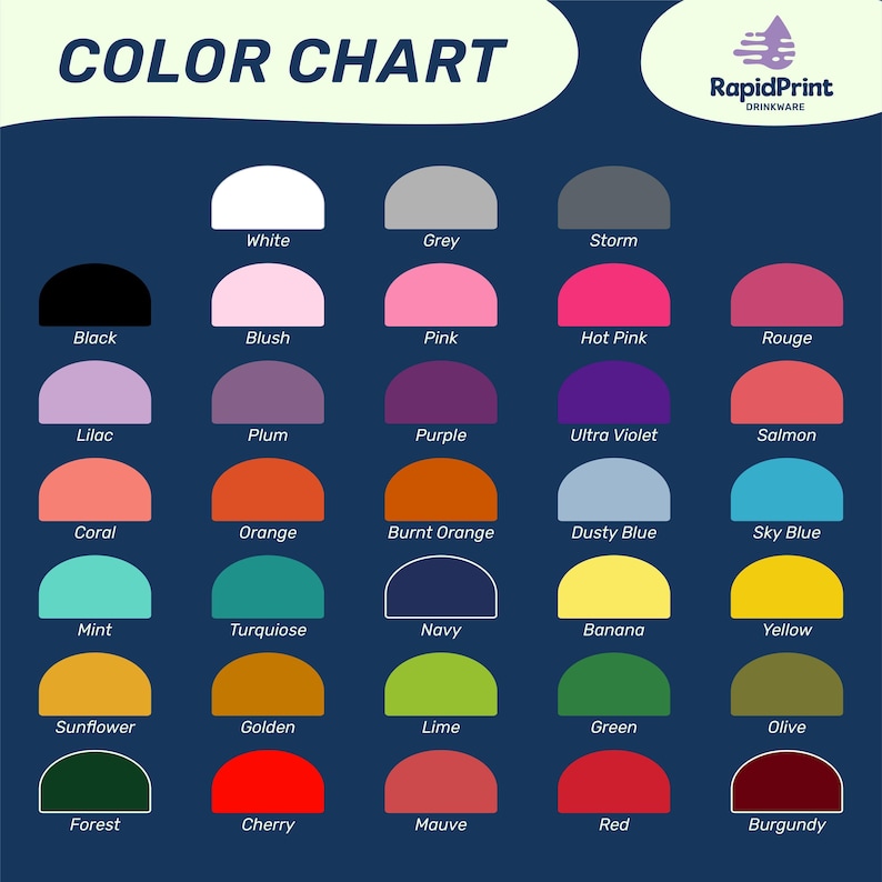 the color chart for a beanie hat