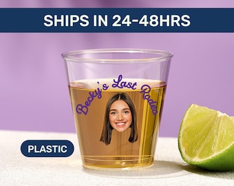 Custom Plastic Shot Glasses – 10 Pack Personalized Face & Text